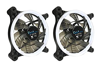 【中古】【輸入品・未使用】Apevia 212l-cwhサイレントデュアルリング120?mmホワイトLEDファンwith 32?x LED & 8?x防振ゴムパッド( 2?PK )