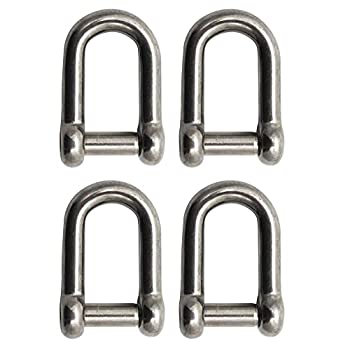 【中古】【輸入品・未使用】Extreme Max 3006.8399.4 ステンレススチール Dシャックル 引っかかりないピン付き 3/8インチ 4個パック