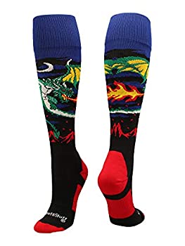 【中古】【インポート品・未当てはめる】MadSportsStuff 中つ世の火竜 蹴球表現スタイル OTC靴下 (黒いこと/赤いこと、並み並み)
