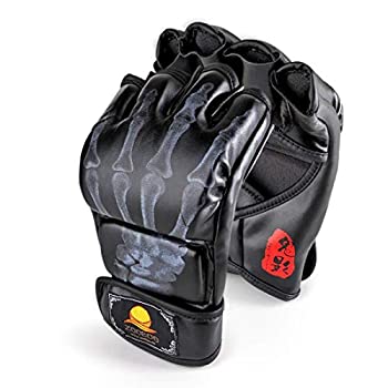 【中古】【インポート品・未当て嵌める】ZooBoo 組み入れる格闘技地球儀 二分の一手の指 ボクシングファイトグローブ MMAグローヴ 自然調整能力のあるな商品目録ダンス楽隊付き添い人 UFC地球儀 サンダスパーリン