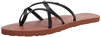 【中古】【輸入品・未使用】Volcom レディース New School ビーチサンダル, ブラック, 6