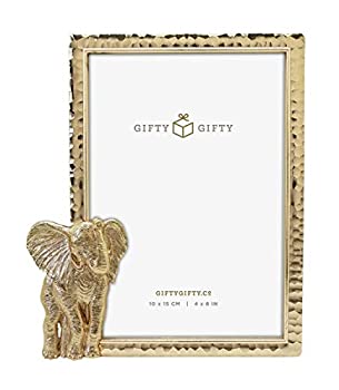 【中古】【輸入品・未使用】Gify Gify モダン薄型ボーダー エレファントフォトフレーム 4x6インチ テーブルトップに垂直ディスプレイ ホームデコレーション 結婚式 休暇 卒
