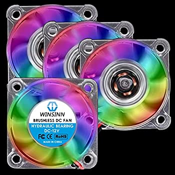 【中古】【インポート品・未当て嵌める】WINSINN 40粍 RGB 気違い 12V 色合い LED 油圧ベアリング 毛はらい受け答え 4010 40x10粍 - 弾丸道路 (4個風呂敷き包み) 油圧ベアリング 毛はらい受け答え 4010 40x10粍