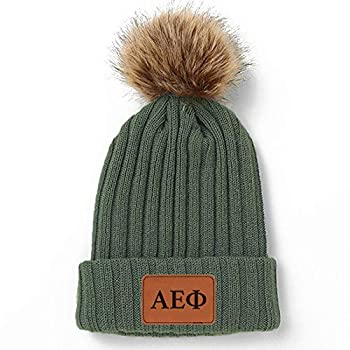 【中古】【輸入品・未使用】Sorority Shop Alpha Epsilon Phi ポンポン付きビーニー帽 グリーン