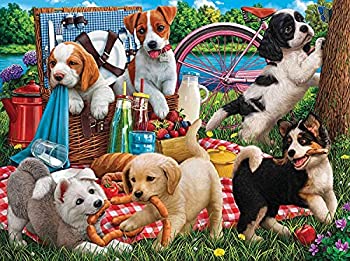 【中古】【輸入品・未使用】SUNSOUT INC ピクニックの上の子犬 500ピース ジグソーパズル|スカイマーケットプラス