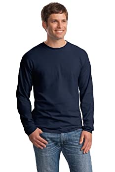 【中古】【輸入品・未使用】Hanes 5186 Adult Beefy T Long Sleeve T-Shirt Size Medium, Deep Navy Blue
