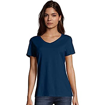 【中古】【輸入品・未使用】Hanes レディース 半袖 Vネック Tシャツ Tシャツ、ネイビー、XL US, ネイビー, X-Large｜スカイマーケットプラス