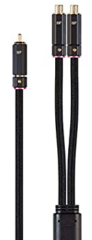 【中古】【インポート品・未当て嵌める】Monoprice 1-牡-2-刃針 RCA Y-アダプター - 12in - 黒いこと、金メッキコネクタ、銅編みの二重遮蔽物 - オニックスシリーズ