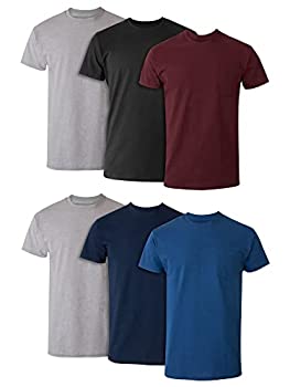 【中古】【輸入品・未使用】Hanes Men's ComfortSoft Tagless Pocket T's, 5 Pack, Assorted, Medium