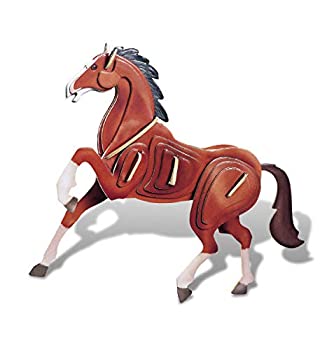 【中古】【輸入品・未使用】Puzzled Horse Pre-Colored Wooden 3D Puzzle Construction Kit by Puzzled