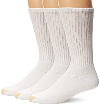 【中古】【インポート品・未当て嵌める】ゴールドToeメンズUltra Tec Crew Sock three-pack US 大きさ: XL 色つや: 白いこと