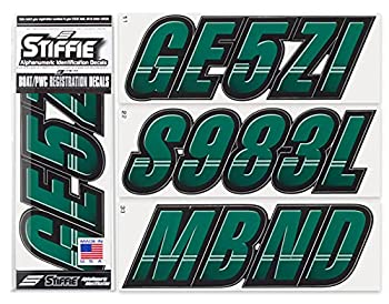 【中古】【インポート品・未当て嵌める】STIFFIE Techtron Racing緑であること/黒いこと3?\"英数字書きとどめる噛み分ける携帯電話ステッカーデ長い巻き毛for小船人間Watercraft"