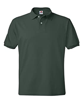 【中古】【インポート品・未当て嵌める】Hanes mens 5.2 薬局衡オンス. 50/50 ComfortBlend EcoSmart Jersey Knit Polo(054X)-Deep Forest-2XL