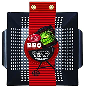 【中古】【輸入品・未使用】TableCraft BBQ1412 BBQ Nonstick Square Grilling Basket with Steel Handle, Small/Medium, Black by Tablecraft|スカイマーケットプラス