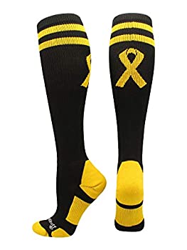 【中古】【インポート品・未当て嵌める】MadSportsStuff ゴールドシュロの葉 赤ちゃん用癌腫開発靴下 ふくらはぎ上丈 L 黒いこと