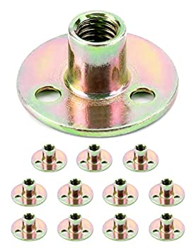 【中古】【輸入品・未使用】QWORK 3/8インチ-16 鉄板ナット 12点セット Tナット ラウンドベース カーボンスチール Tナット