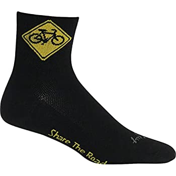【中古】【輸入品・未使用】SockGuy クラシック 3インチ Share The Road ブラック サイクリング/ランニングソックス (S/M)