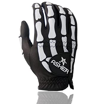 【中古】【輸入品・未使用】Asher メンズ ゴルフグローブ Deathgrip 右手 ブラック ミディアム/ラージ