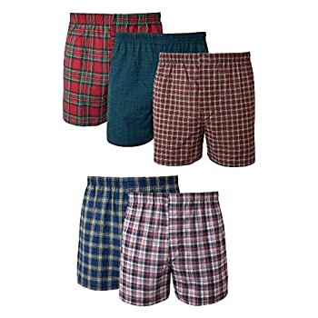 【中古】【輸入品・未使用】Hanes(ヘインズ) メンズ 5枚パック タータンチェック ボクサーパンツ 内側ウエストバンド露出 US サイズ: XX-Large|スカイマーケットプラス