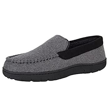 【中古】【輸入品・未使用】Hanes Men's Slippers House Shoes Moccasin Comfort Memory Foam Indoor Outdoor Fresh IQ (Size Small, Charcoal)