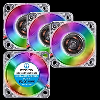 【中古】【インポート品・未当て嵌める】WINSINN 30粍 RGB 気違い 5V 色合い LED 油圧ベアリング 毛はらい受け答え 3010 30x10粍 - 弾丸道路 (4個容器に並べる) バッグ・小物・ブランド雑貨-その他