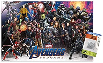 【中古】【輸入品・未使用】Marvel Cinematic Universe - アベンジャーズ - エンドゲーム - プッシュピン付きラインアップウォールポスター