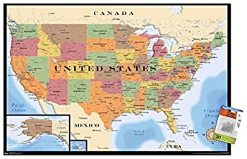 【中古】【輸入品・未使用】地図 ? USAウォールポスター プッシュピン付き|スカイマーケットプラス