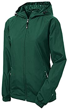 【中古】【輸入品・未使用】Sport-Tek? Ladies Colorblock Hooded Raglan Jacket. LST76 Forest Green/White M
