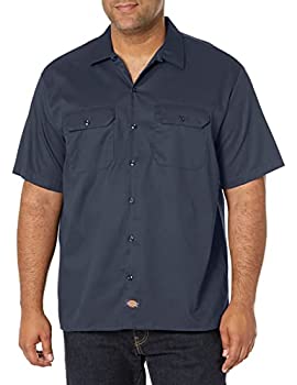 【中古】【輸入品・未使用】Dickies メンズ 半袖ワークシャツ, ダークネイビー, Medium
