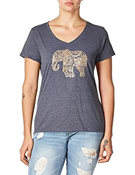 【中古】【輸入品・未使用】Hanes レディース 半袖グラフィックVネックTシャツ (複数のグラフィックが入手可能) US サイズ: Small カラー: ブルー