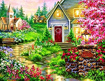 【中古】【輸入品・未使用】Serenity Lane (Large Piece) 1000 Piece Jigsaw Puzzle by SunsOut - chapel theme｜スカイマーケットプラス