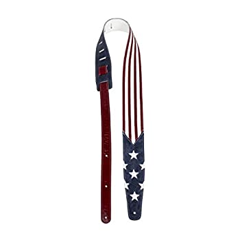 【中古】【輸入品・未使用】Perri's Leather Ltd. | USA Flagギターストラップ-レザー| 2.5インチ幅、調整可能な41インチから56インチ長（ベース、エレクトリック、アコース｜スカイマーケットプラス