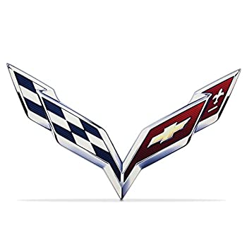【中古】【輸入品・未使用】C7 コルベット スティングレイ クロスドフラグ エンブレム メタルサイン 6インチ x 4インチ｜スカイマーケットプラス