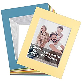 【中古】【輸入品・未使用】AUEAR 20枚パック ミックスカラー 11x14 カット済み 無酸性 写真マット 8x10インチの写真/アートワーク/プリント用 ホワイトコアベベルカットフ｜スカイマーケットプラス