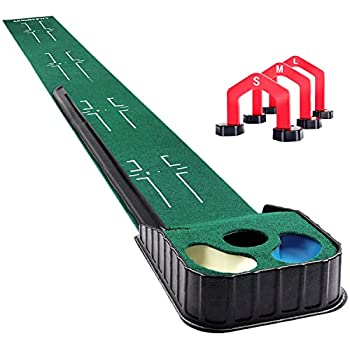 【中古】【輸入品・未使用】CHAMPKEY ハザードゴルフパッティングマット | バンカーと水の危険性 ゴルフパッティンググリーン | ゴルフパッティングゲート3個付き|スカイマーケットプラス
