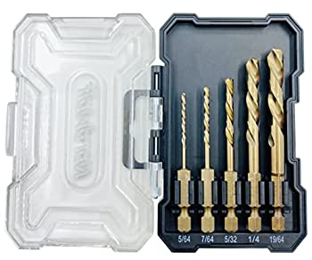 【中古】【輸入品・未使用】NordWolf 5ピース コバルト合金スチール 左手ドリルビットセット 逆ツイスト1/4インチ六角シャンク付き スクリューエクストラクター用 SAEサイズ