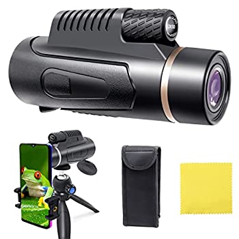 【中古】【輸入品・未使用】12x50 単眼鏡 望遠鏡 スマホアダプター&三脚付き BAK4プリズム付き 広い視野 IPX7防水 取り付け簡単 使用可能 バードウォッチング キャンプ ハイ