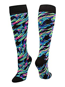 【中古】【インポート品・未当て嵌める】TCK Krazisoxネオンカレイドスコープソックス M 青色
