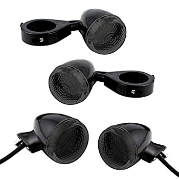 【中古】【輸入品・未使用】Astra Depot 4個 18 スモーク LED ブラック アンバー サイドマーカー インジケーター 41mm クランプ リアマウント ハーレーダビッドソン クルー|スカイマーケットプラス