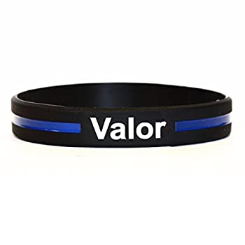 【中古】【輸入品・未使用】ValorシンブルーラインシリコンリストバンドブレスレットPolice Officers patrol Awarenessサポート