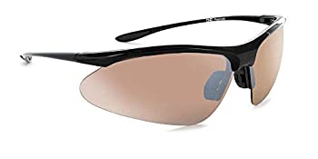 【中古】【輸入品・未使用】Optic Nerve Tightrope偏光スポーツサングラス???シャイニーブラックフレームwithブラウンwithシルバーフラッシュ偏光レンズ