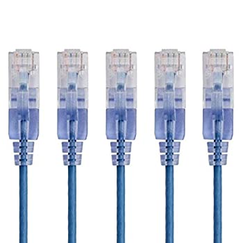 【中古】【インポート品・未当て嵌める】Monoprice Cat6Aイーサネットネットワークパッチケーブル - 25フート - 青み5容器に並べる、10G - SlimRun続きもの
