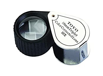 【中古】【輸入品・未使用】TOYO プロ仕様 10倍拡大鏡ジュエラールーペ 18mmトリプレットレンズ付き クローム