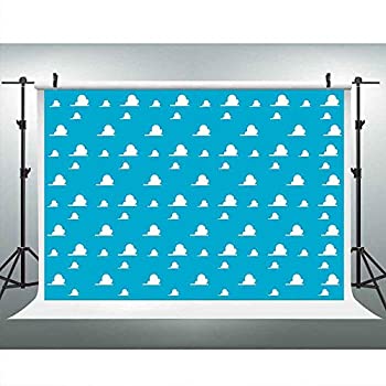【中古】【輸入品・未使用】LUCKSTY ブルートイバックドロップ 写真用 9x6フィート 白雲 壁紙 写真背景 子供 誕生日 テーマ パーティー 写真ブース小道具 LUGE081画像