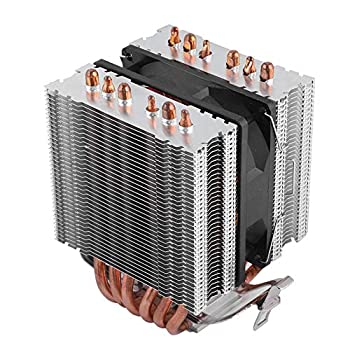 【中古】【輸入品・未使用】CPUクーラー ヒートパイプ6個 CPUエアクーラー CPUヒートシンクファン インテルシリーズ用 U字型48 CFM CPUクーラー (レッド)