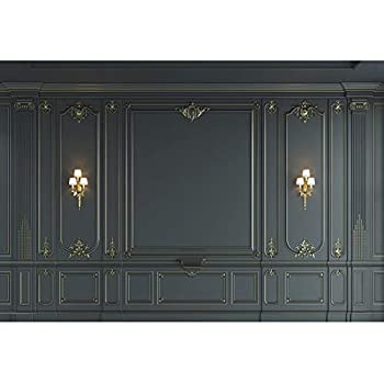 【中古】【輸入品・未使用】Haoyiyi 7x5フィート インテリア 壁 背景 屋内 空 部屋 バロック ブラック ヴィンテージ エレガント ヨーロッパの写真 背景 写真 ビジネス オフ