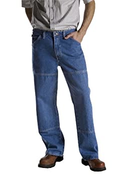 【中古】【インポート品・未当て嵌める】Dickies - - 15から293伸び伸びする填まる馬車馬ジャン, 40W x 32L, Stonewashed Indigo Blue