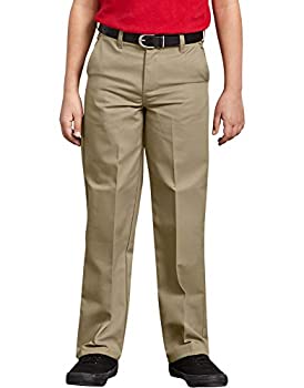 【中古】【輸入品・未使用】Dickies ボーイズ フレックスウエスト フラットフロントパンツ, カーキ, 8 Husky
