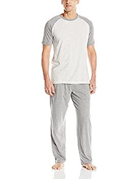 【中古】【インポート品・未当て嵌める】Hanes Men\u0027s Adult X-Temp Short Sleeve Tagless Cotton Raglan Shirt and Pants Pajamas Pjs Sleepwear Lounge Set - Grey (X-Large)