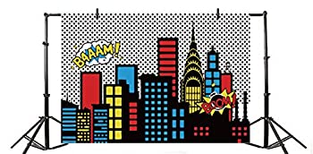 【中古】【インポート品・未当て嵌める】Yeele 7?x 5フィート Cartoon Comic Super Hero CITY活動写真の活動写真周囲の状況周囲の状況幕ビニール諧謔一般化スーパーヒーローベビーシャワー御姉さん生まれ落ちる日寄りあい